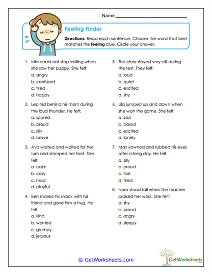 Feeling Finder Worksheet