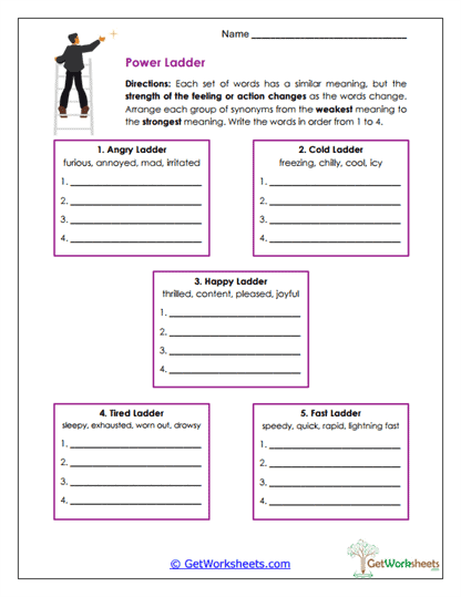 Power Ladder Worksheet