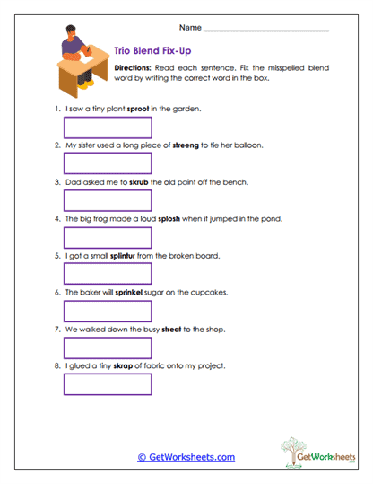 Trio Fix-Up Worksheet