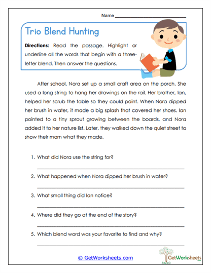 Blend Hunting Worksheet