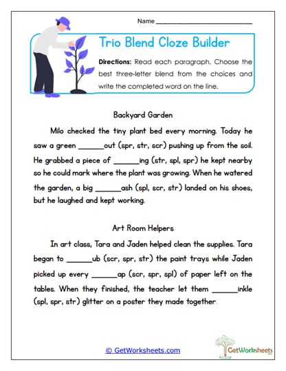 Cloze Builder Worksheet