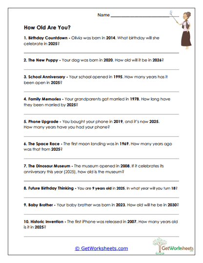 How Old Are You? Worksheet