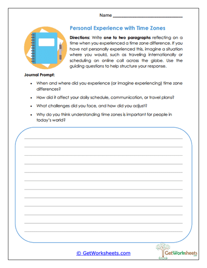 Zone Reflections Worksheet