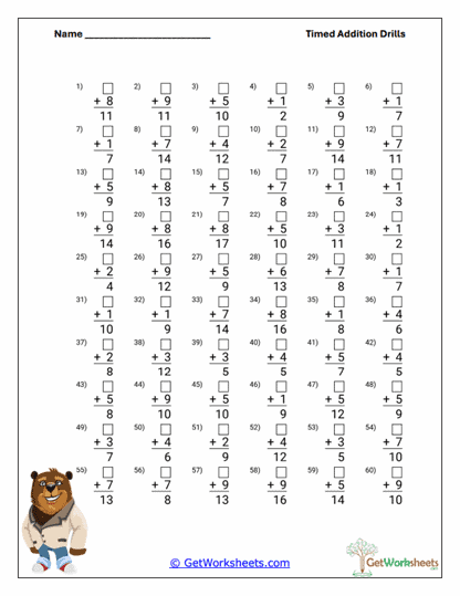 Structured Timed Facts Worksheet