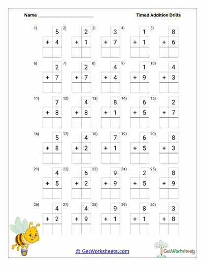 Structured Timed Boxes Worksheet