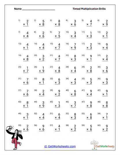 Single-Digit Drills Worksheet