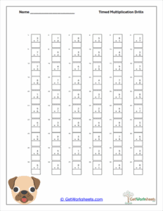 Vertical 4 Ways - Multiplication Fluency Drill