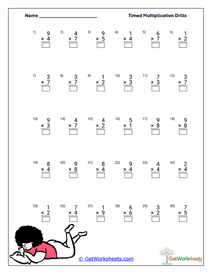 Timed Boxed Drill Worksheet