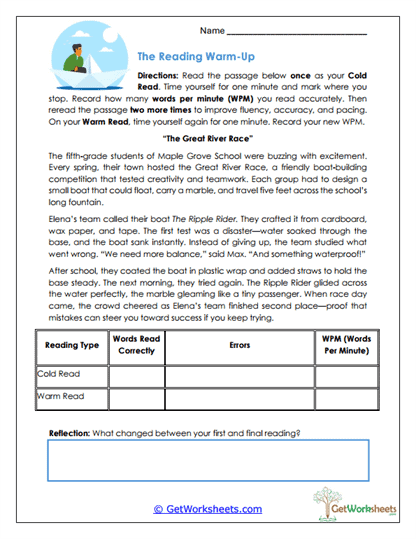 Timed Reading Passage Worksheets