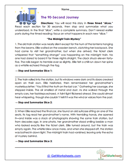 The 90-Second Journey Worksheet
