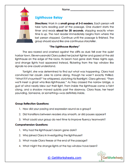 Lighthouse Relay Worksheet