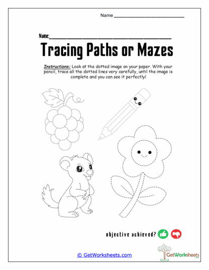 Dotted Trace Worksheet