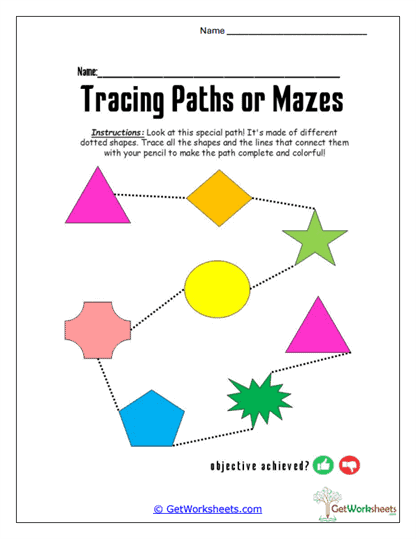 Shape Connection Path Worksheet