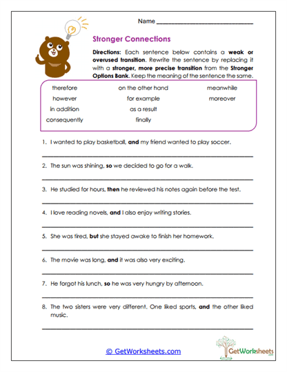 Stronger Connections Worksheet