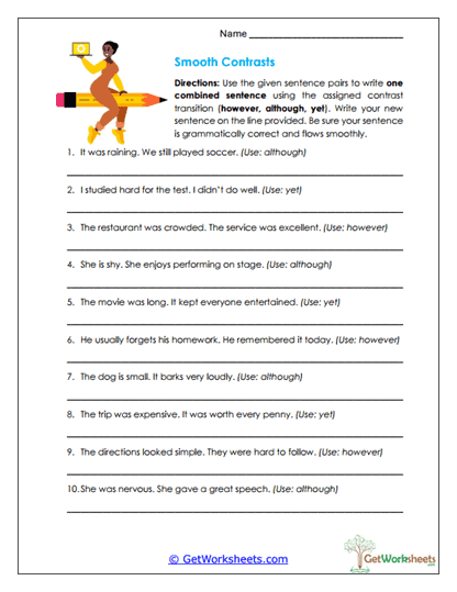 Smooth Contrasts Worksheet