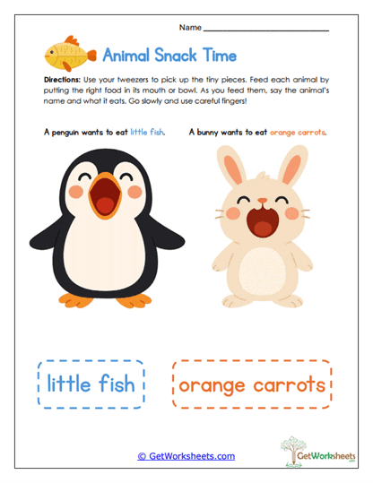 Tweezer or Pinch Practice Worksheets