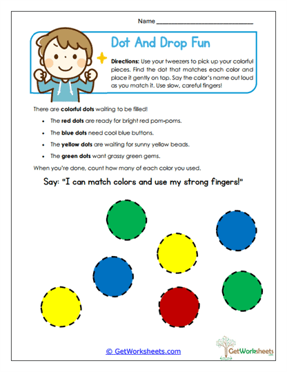Color Dot Matching Worksheet