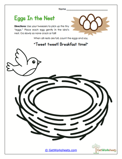 Eggs in the Nest Worksheet