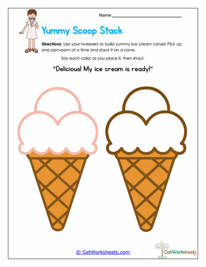 Ice Cream Scoop Build Worksheet