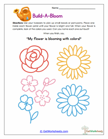Build-A-Bloom Bead Activity Worksheet