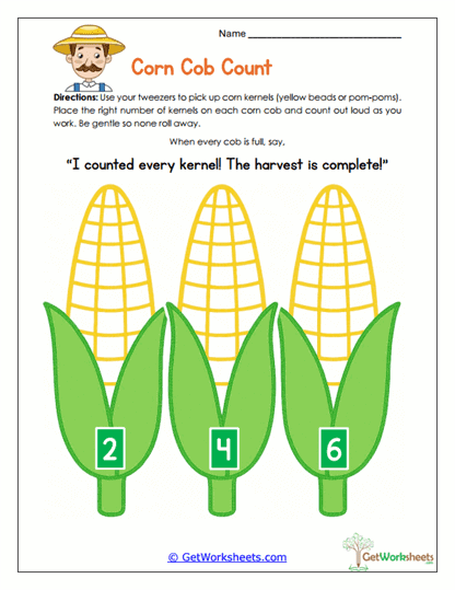 Corn Kernel Counting Worksheet