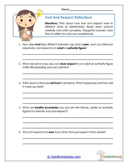 Trust and Respect Worksheet