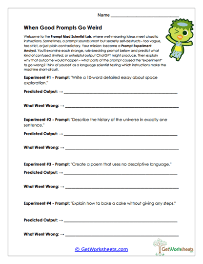 When Good Prompts Go Weird Worksheet