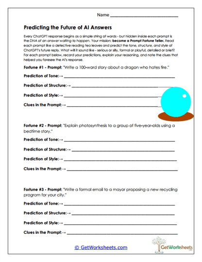 Predicting the Future of AI Answers Worksheet
