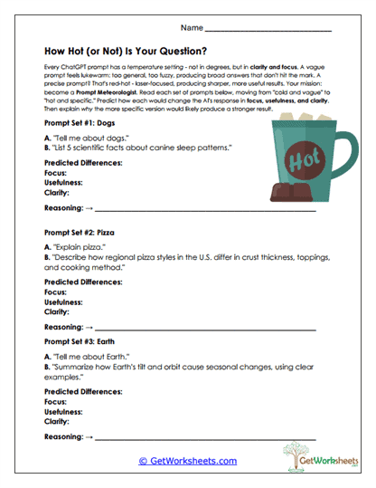 How Hot (or Not) Is Your Question? Worksheet