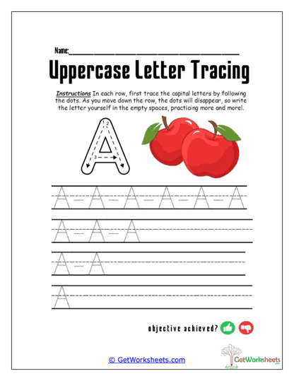 Uppercase Letter Tracing Worksheets