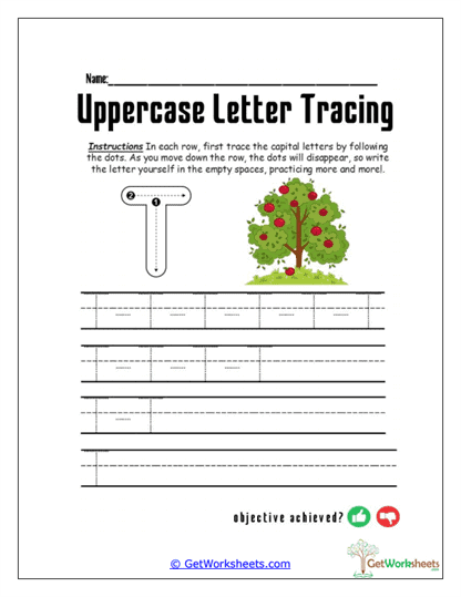 Trace the Terrific T Worksheet
