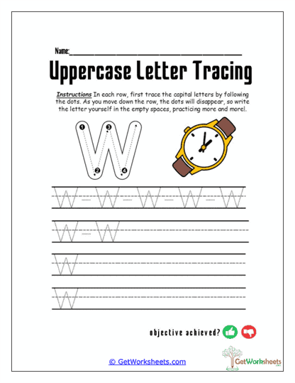 Wonderful W Writing Worksheet