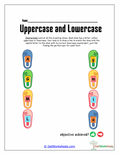Uppercase and Lowercase Matching Worksheets
