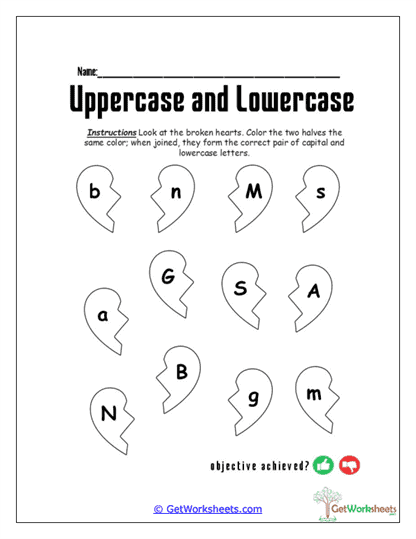 Happy Heart Match Worksheet