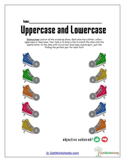 Sneaker Letter Pairs Worksheet