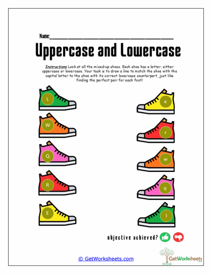 Alphabet Shoe Match Worksheet