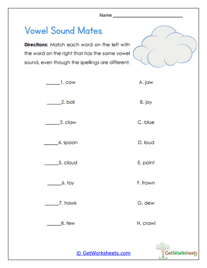 Sound Mates Worksheet