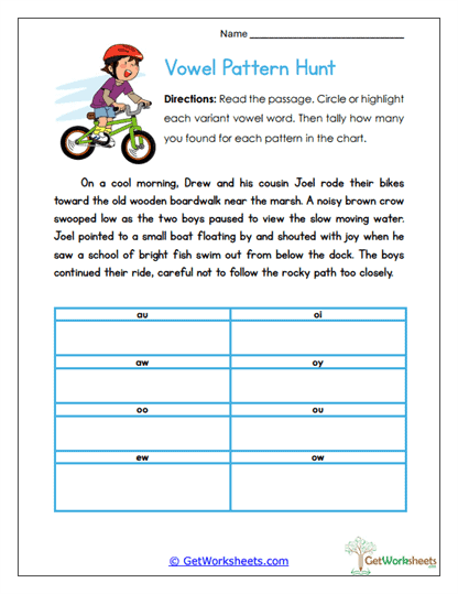 Pattern Hunt Worksheet