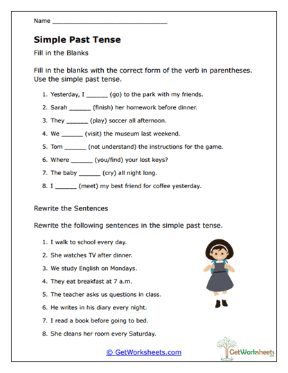 Simple Past Review Worksheet
