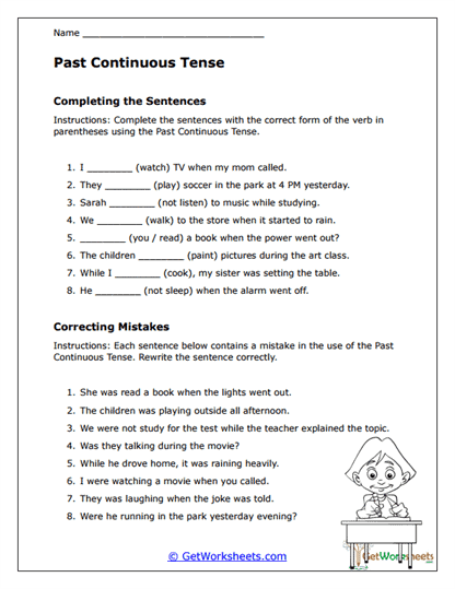 Past Continuous Practice Worksheet