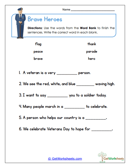 Brave Heroes Worksheet