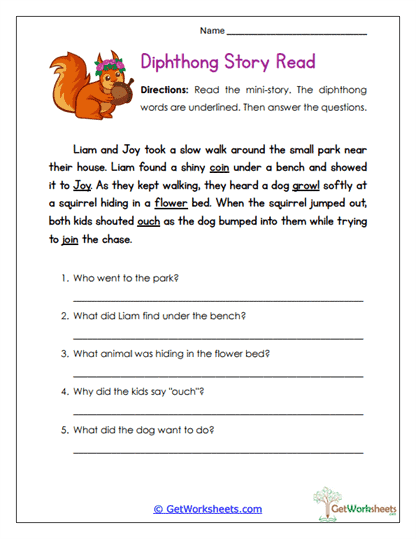 Story Read Worksheet