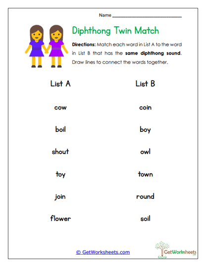 Twin Match Worksheet