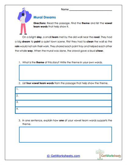 Mural Dreams Worksheet