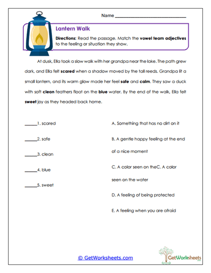 Lantern Walk Worksheet