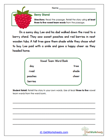 Berry Stand Worksheet
