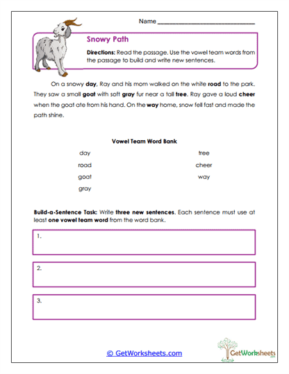 Snowy Path Worksheet