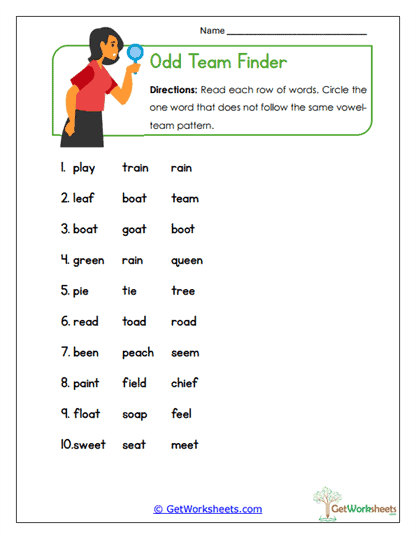 Odd Team Finder Worksheet