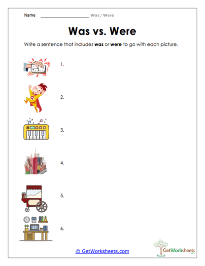 Picture Sentence Writing Worksheet
