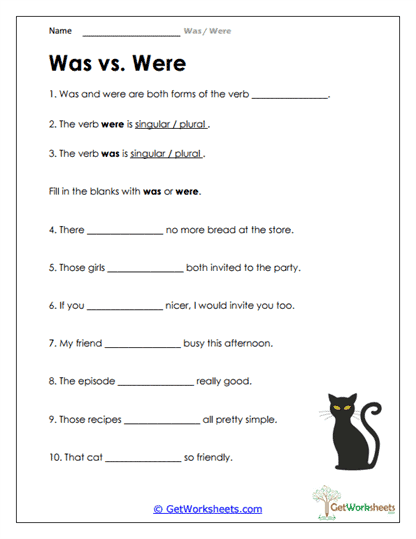 Verb Agreement and Grammar Worksheet